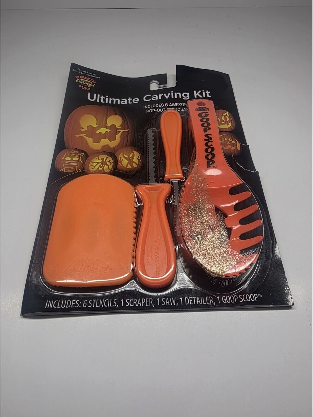Pumpkin Carving Kit Jack-o'-lantern Stencils Saw Scoop Marker Detailer Halloween
